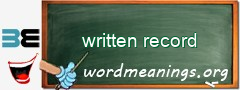 WordMeaning blackboard for written record